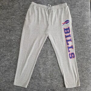 NFL Buffalo Bills Pajama Pants Mens XL Gray Fleece Drawstring Stretch Sleepwear